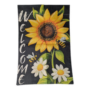 Welcome Flag-Sunflower and Daisy  Design-Home Decor - Yard Flag Decoration 18x12